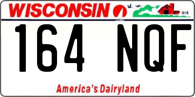 WI license plate 164NQF