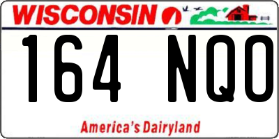 WI license plate 164NQO