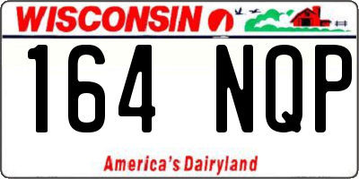 WI license plate 164NQP