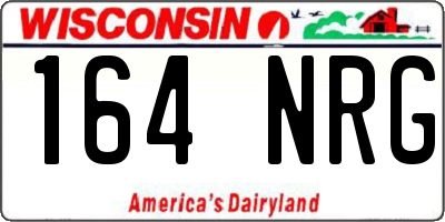 WI license plate 164NRG
