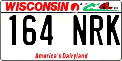WI license plate 164NRK