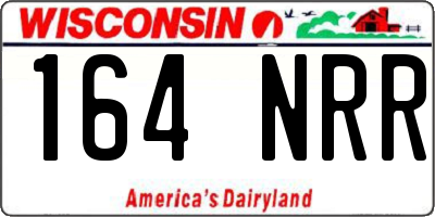 WI license plate 164NRR