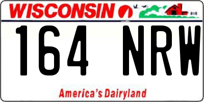 WI license plate 164NRW