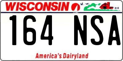 WI license plate 164NSA