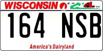 WI license plate 164NSB