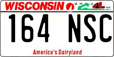 WI license plate 164NSC