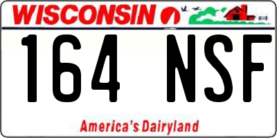 WI license plate 164NSF