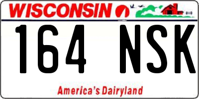 WI license plate 164NSK