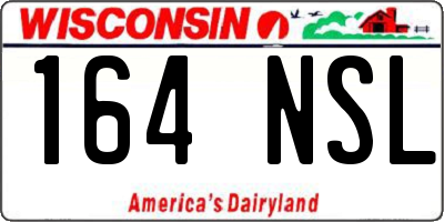 WI license plate 164NSL