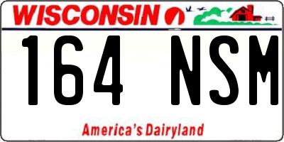 WI license plate 164NSM