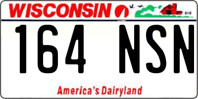 WI license plate 164NSN