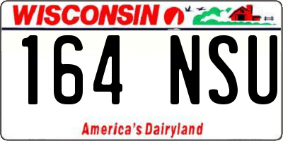 WI license plate 164NSU