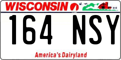 WI license plate 164NSY