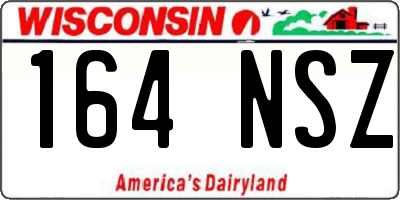 WI license plate 164NSZ