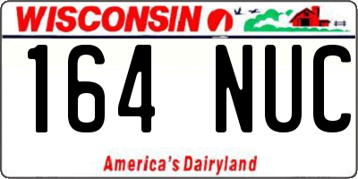WI license plate 164NUC