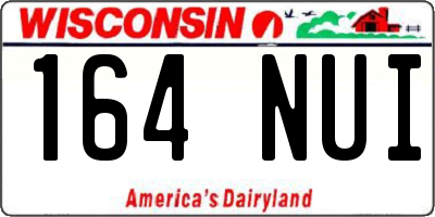 WI license plate 164NUI