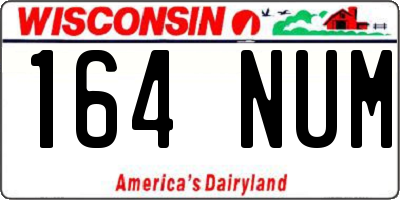 WI license plate 164NUM
