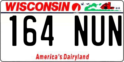 WI license plate 164NUN