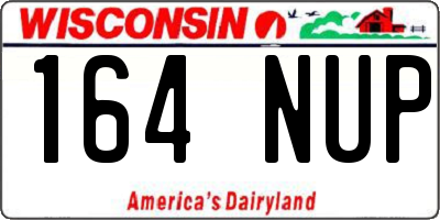 WI license plate 164NUP