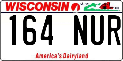WI license plate 164NUR