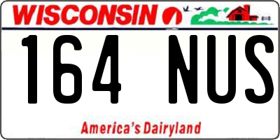 WI license plate 164NUS