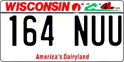 WI license plate 164NUU
