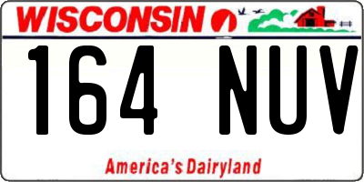 WI license plate 164NUV