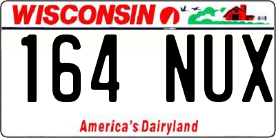 WI license plate 164NUX