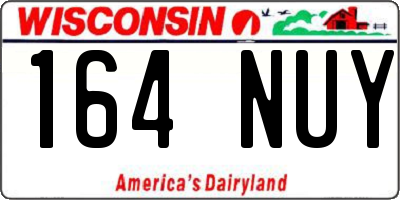 WI license plate 164NUY
