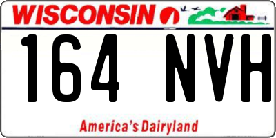 WI license plate 164NVH