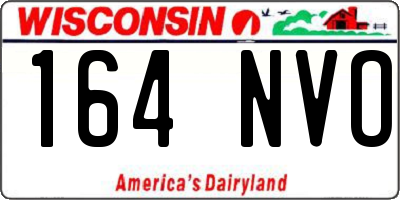 WI license plate 164NVO
