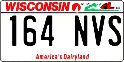 WI license plate 164NVS