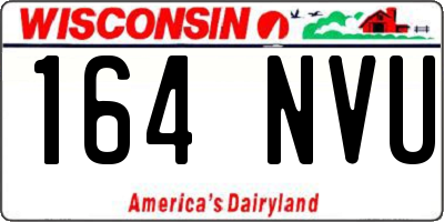 WI license plate 164NVU