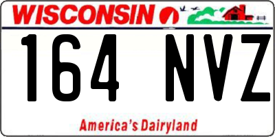 WI license plate 164NVZ