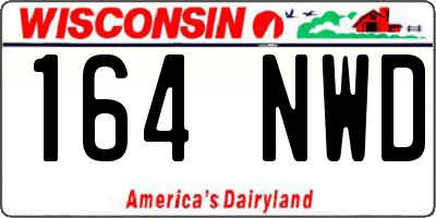 WI license plate 164NWD