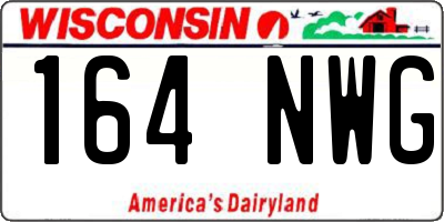 WI license plate 164NWG