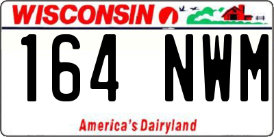 WI license plate 164NWM