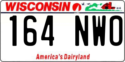 WI license plate 164NWO