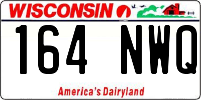 WI license plate 164NWQ