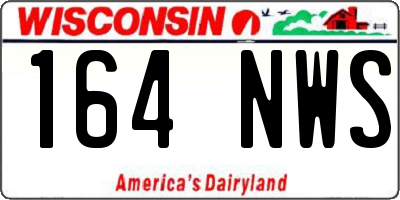 WI license plate 164NWS