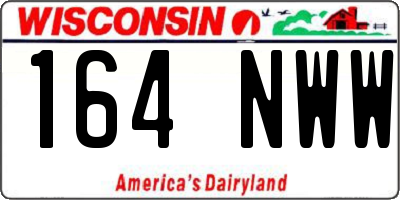 WI license plate 164NWW