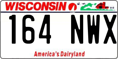 WI license plate 164NWX