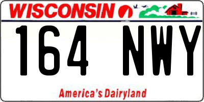 WI license plate 164NWY