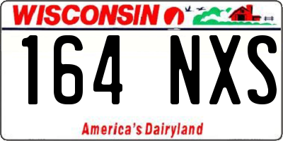 WI license plate 164NXS