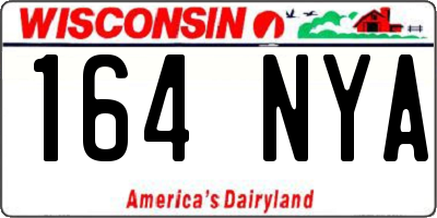 WI license plate 164NYA