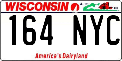 WI license plate 164NYC