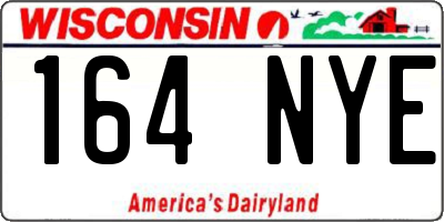 WI license plate 164NYE