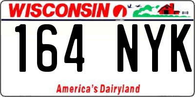 WI license plate 164NYK