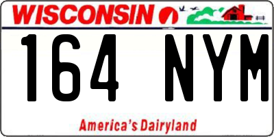WI license plate 164NYM