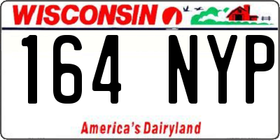 WI license plate 164NYP